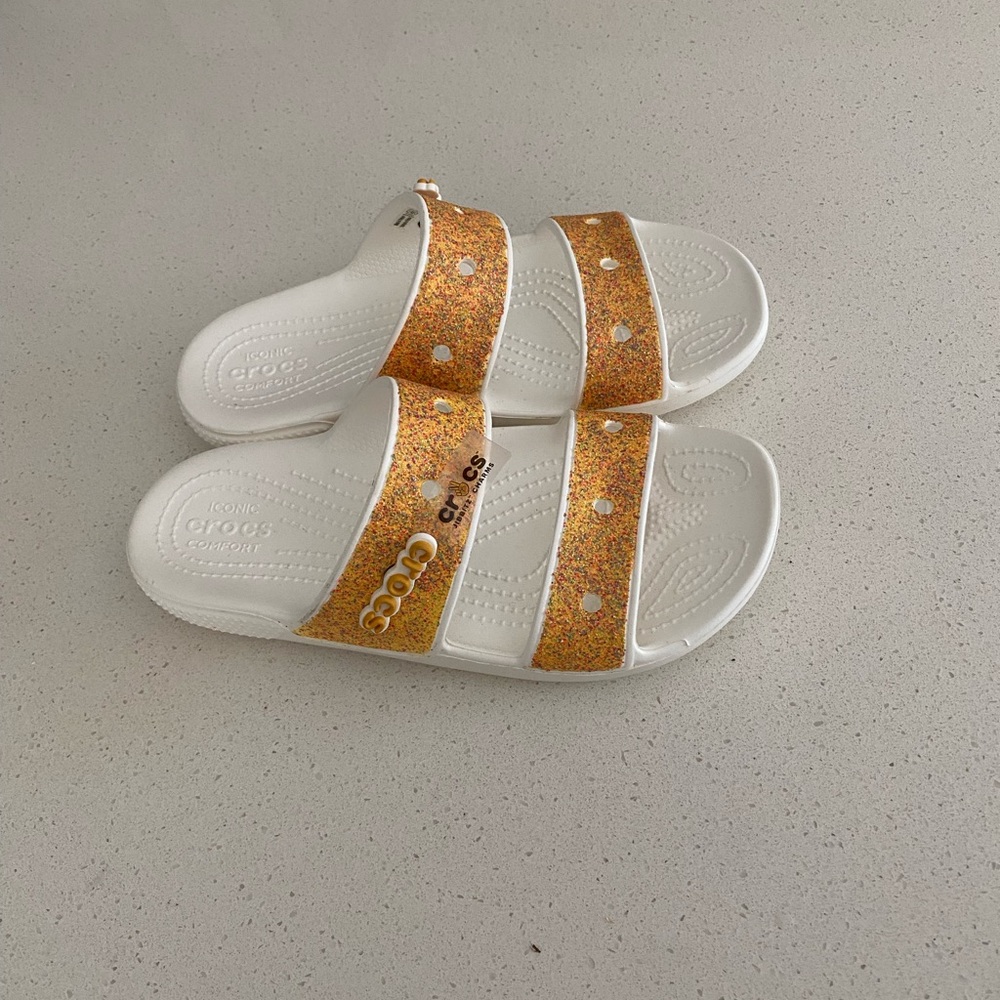 CROCS Glitter slides Womens size 8